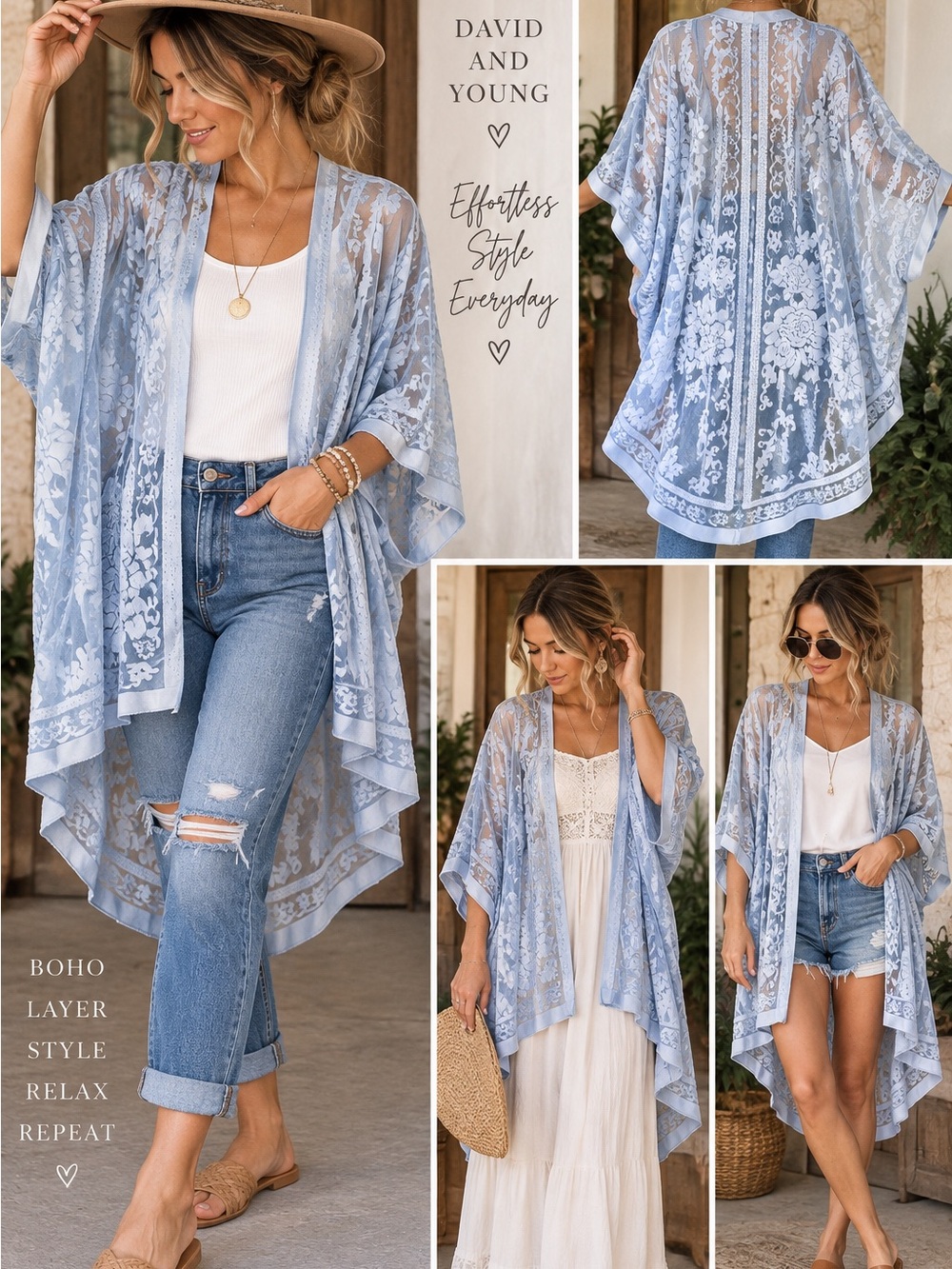 Kimono-style lace cover-up